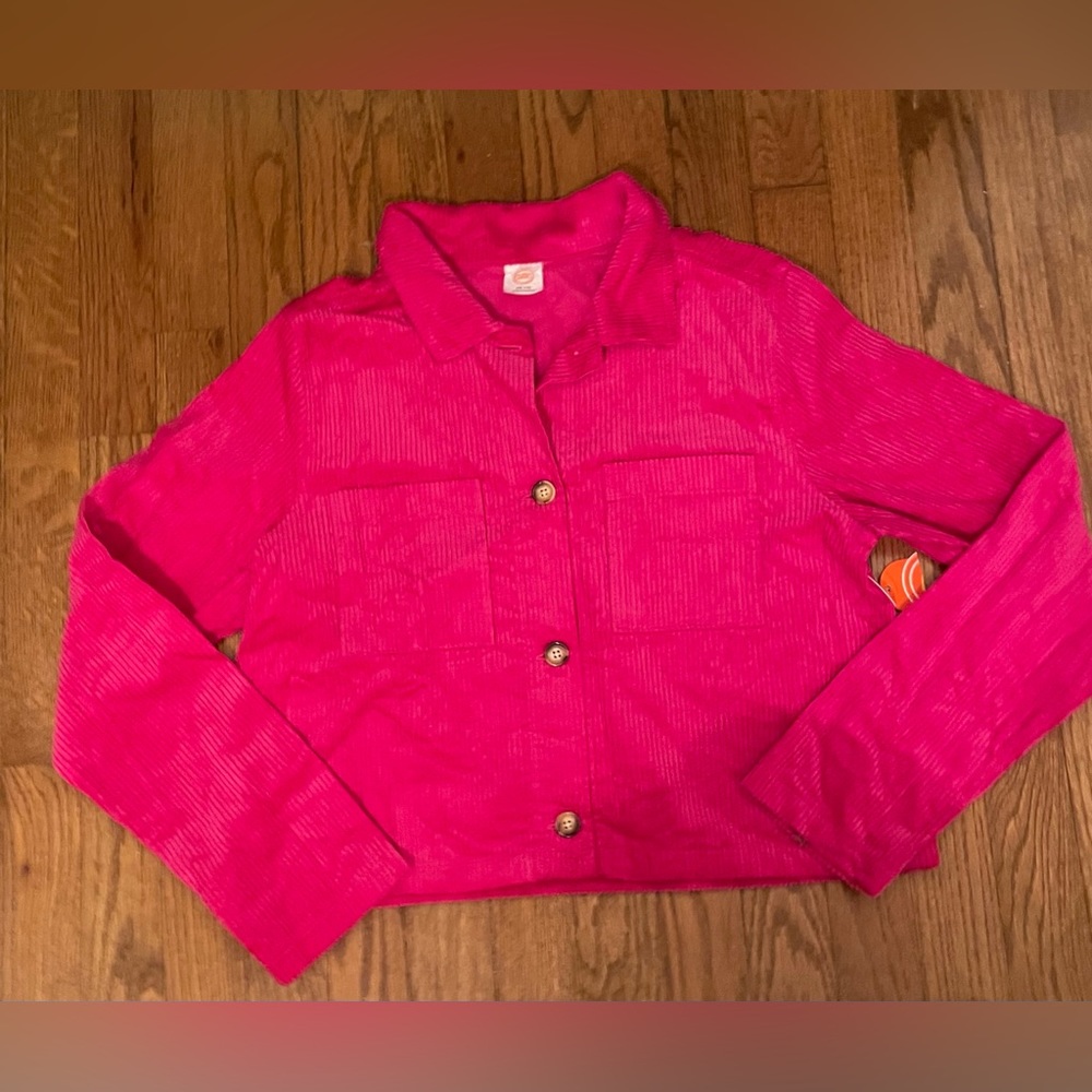 Girl’s Bright Pink Corduroy Jacket, XXL